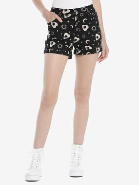 Hot Topic denim planchette ultra high rise button shorts grunge goth punk alt